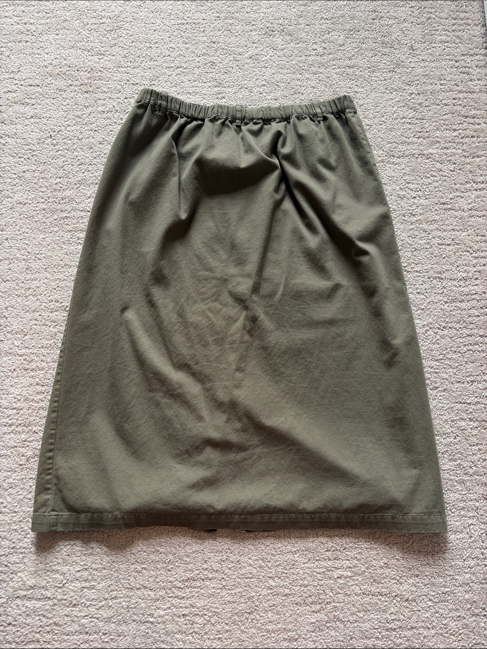 Serengeti Olive Green Cotton Midi Skirt - Picture 4 of 4